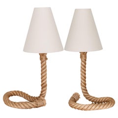 Retro Large Rope Table Lamp by Audoux-Minet