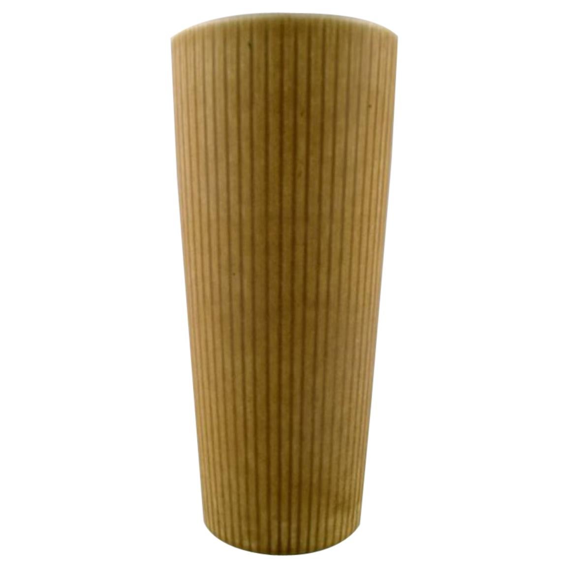 Large Rörstrand "Ritzi" Ceramic Vase in Fluted Style, Sweden, 1960s