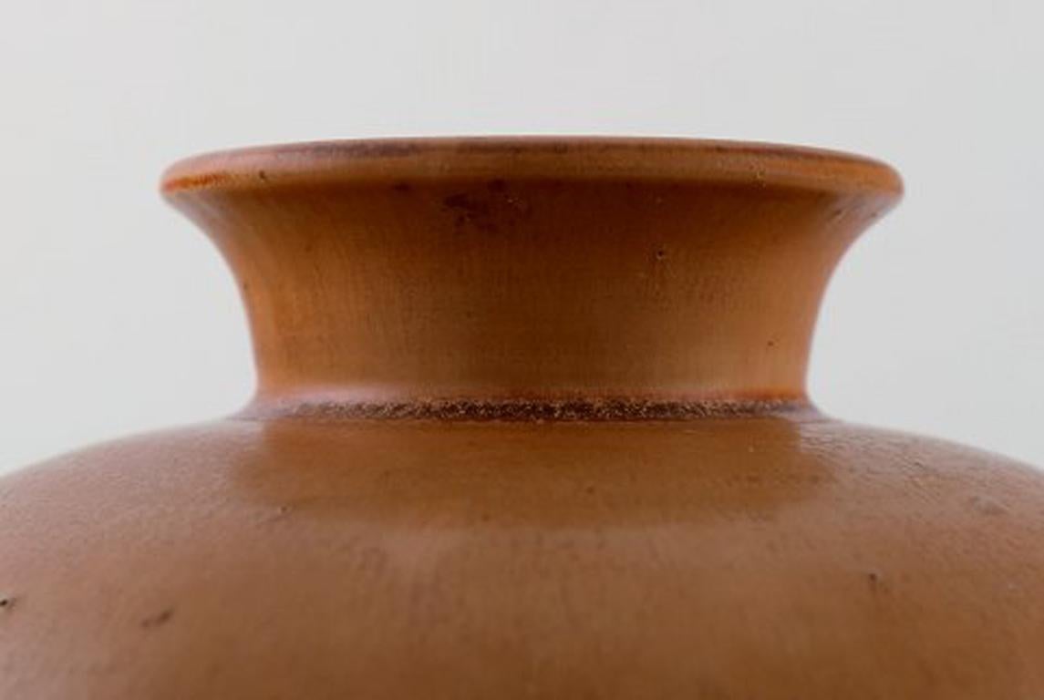 Swedish Large Rörstrand / Rorstrand Stoneware Vase in Rare Shape by Gunnar Nylund