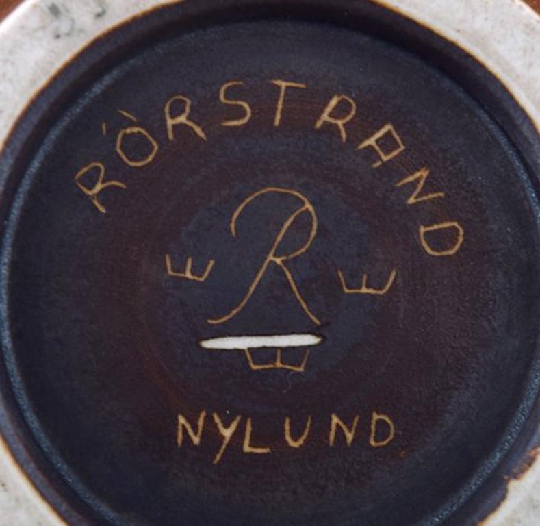 20th Century Large Rörstrand / Rorstrand Stoneware Vase in Rare Shape by Gunnar Nylund