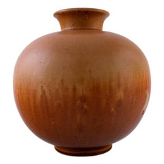 Large Rörstrand / Rorstrand Stoneware Vase in Rare Shape by Gunnar Nylund