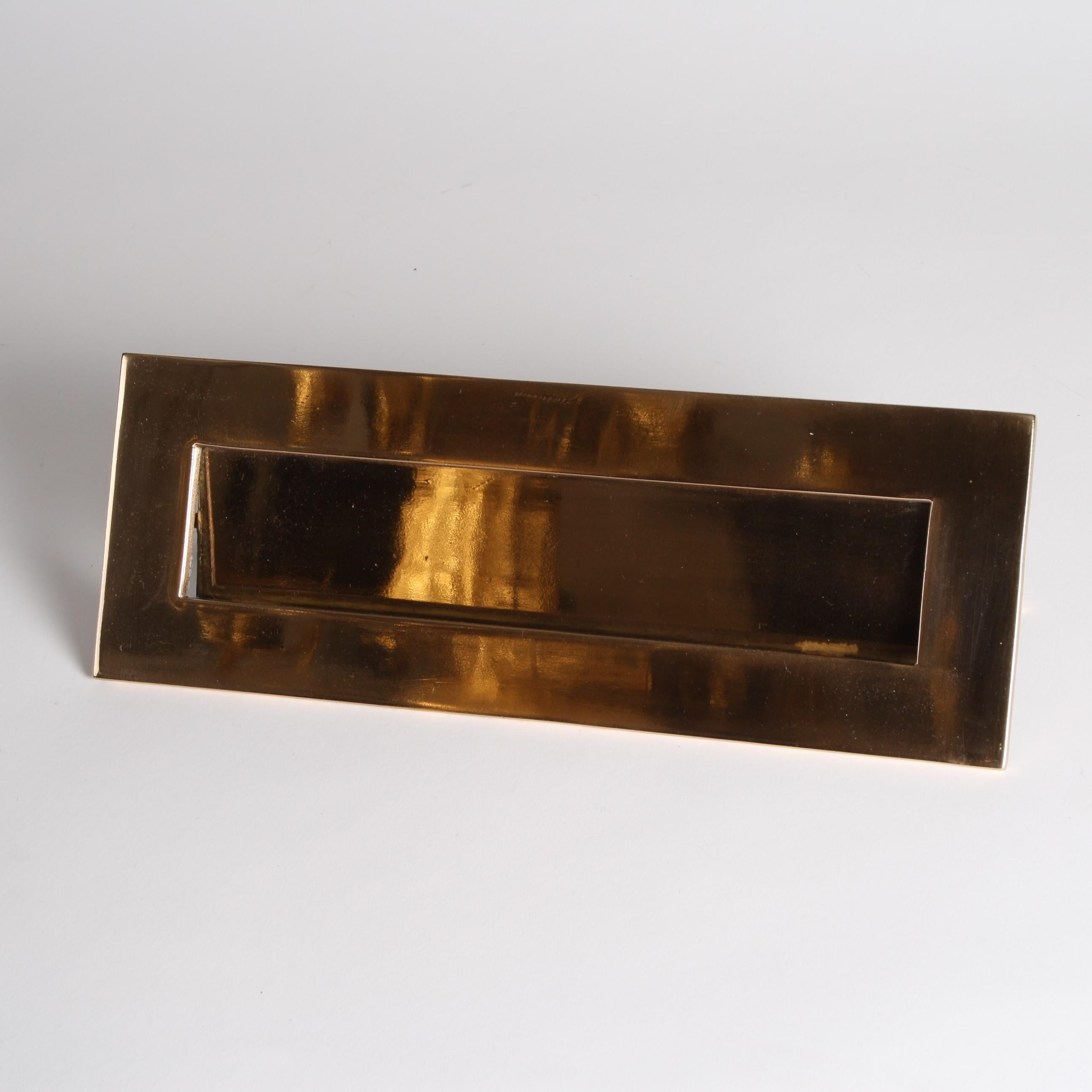 20th Century Large Rose Brass Letterbox by Stowells For Sale