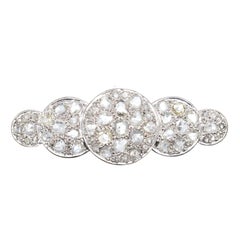 Large Rose Cut Diamond Quintuple Circle Brooch, Art Deco