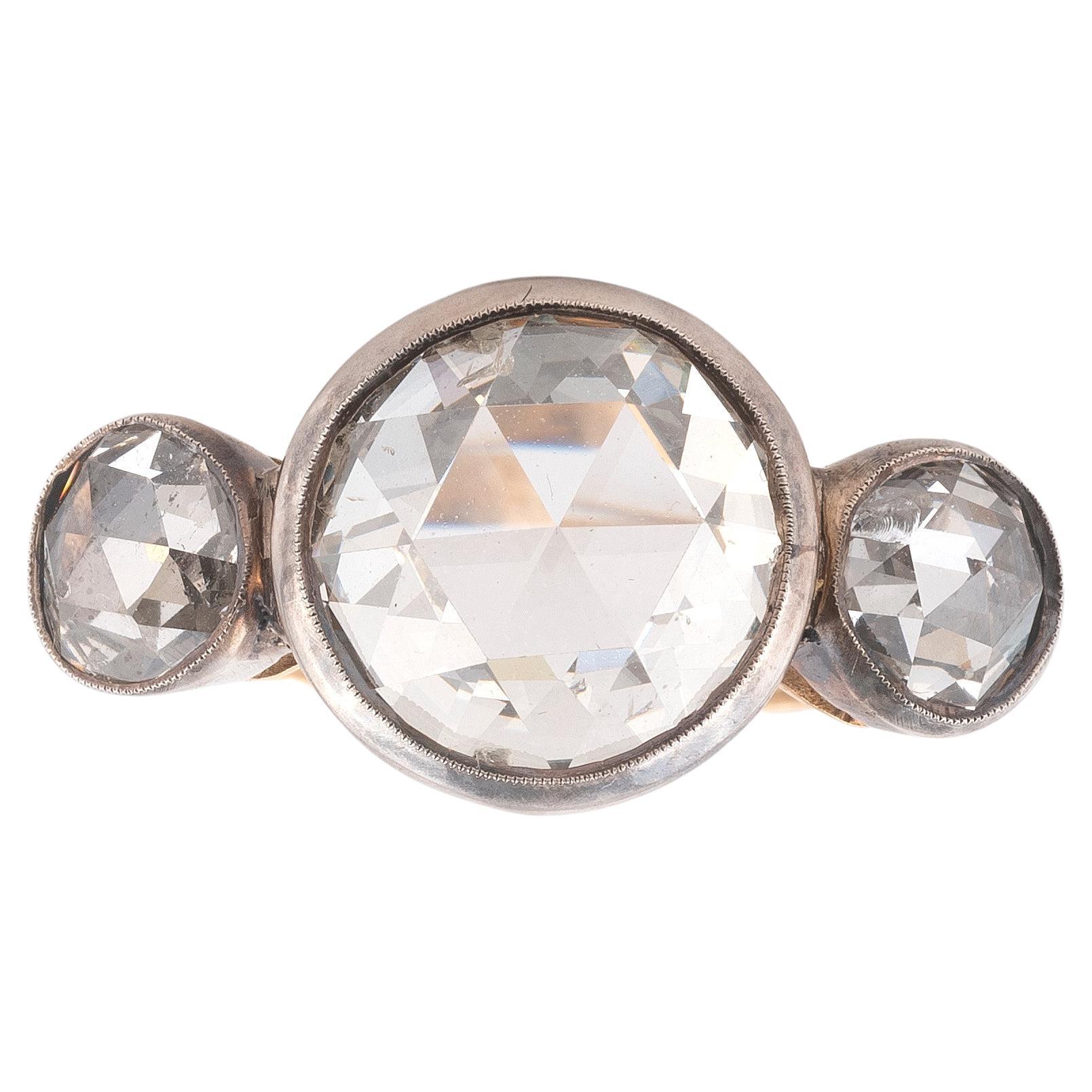 18th Century Georgian Era Rose Cut Solitaire Ring at 1stDibs
