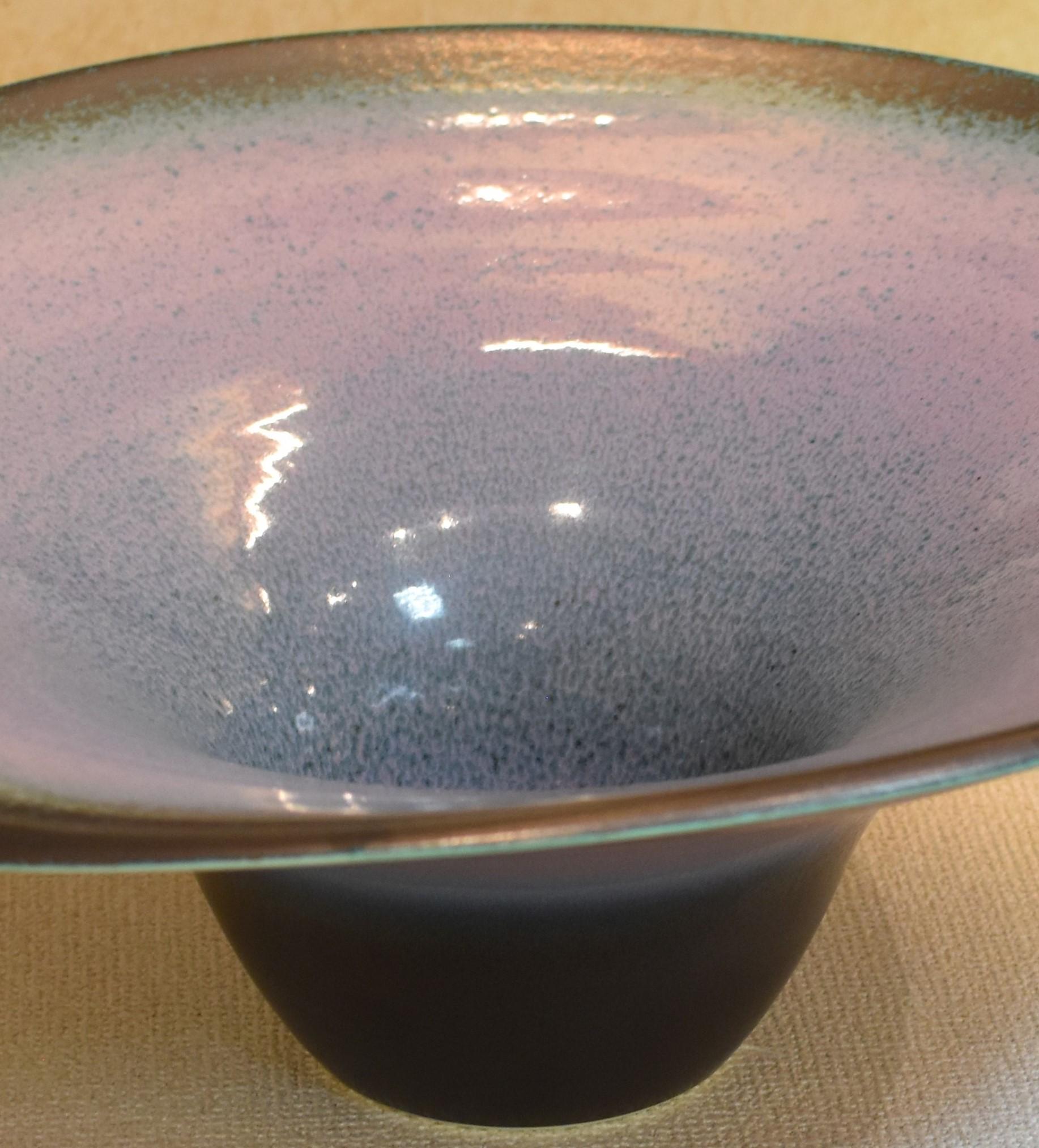 Contemporary Large Black Rose Blue Hand-Glazed Porcelain Vase by Japanese Master Artist For Sale