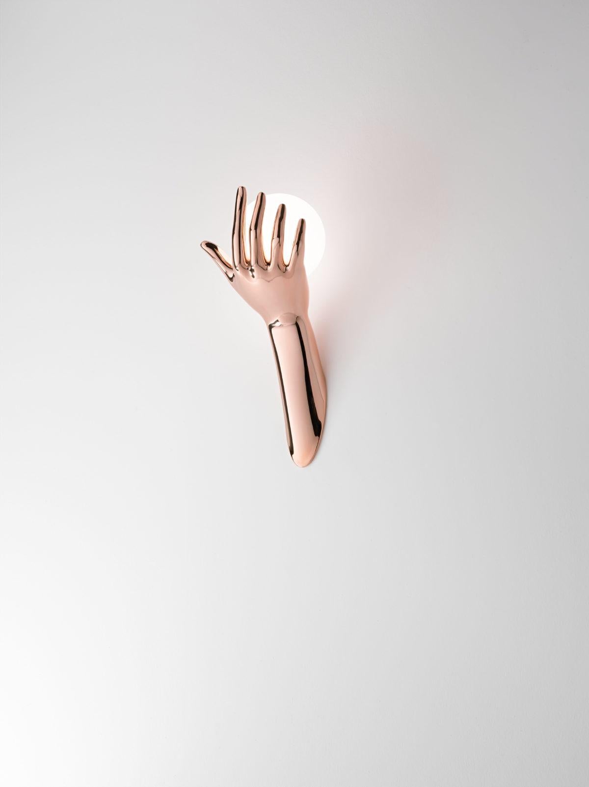 Italian Large Rose Gold Human Wall Lamp by Aggiolight For Sale