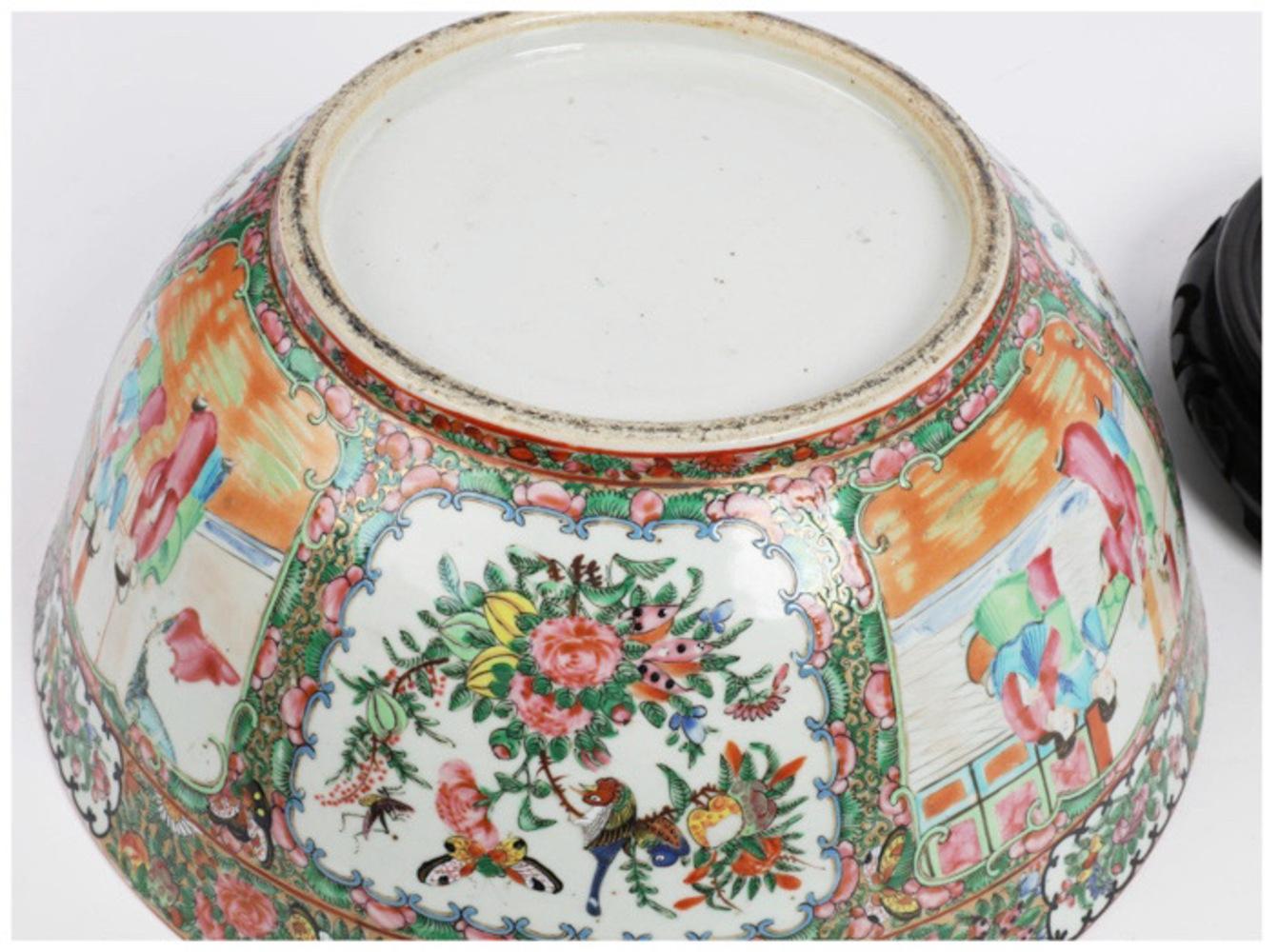 Chinese Large Rose Mandarin Punch Bowl