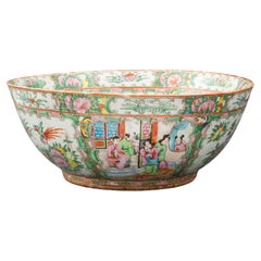 Antique Large Rose Medallion Punch Bowl, Late 19th C