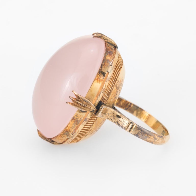 Large Rose Quartz Cocktail Ring at 1stDibs