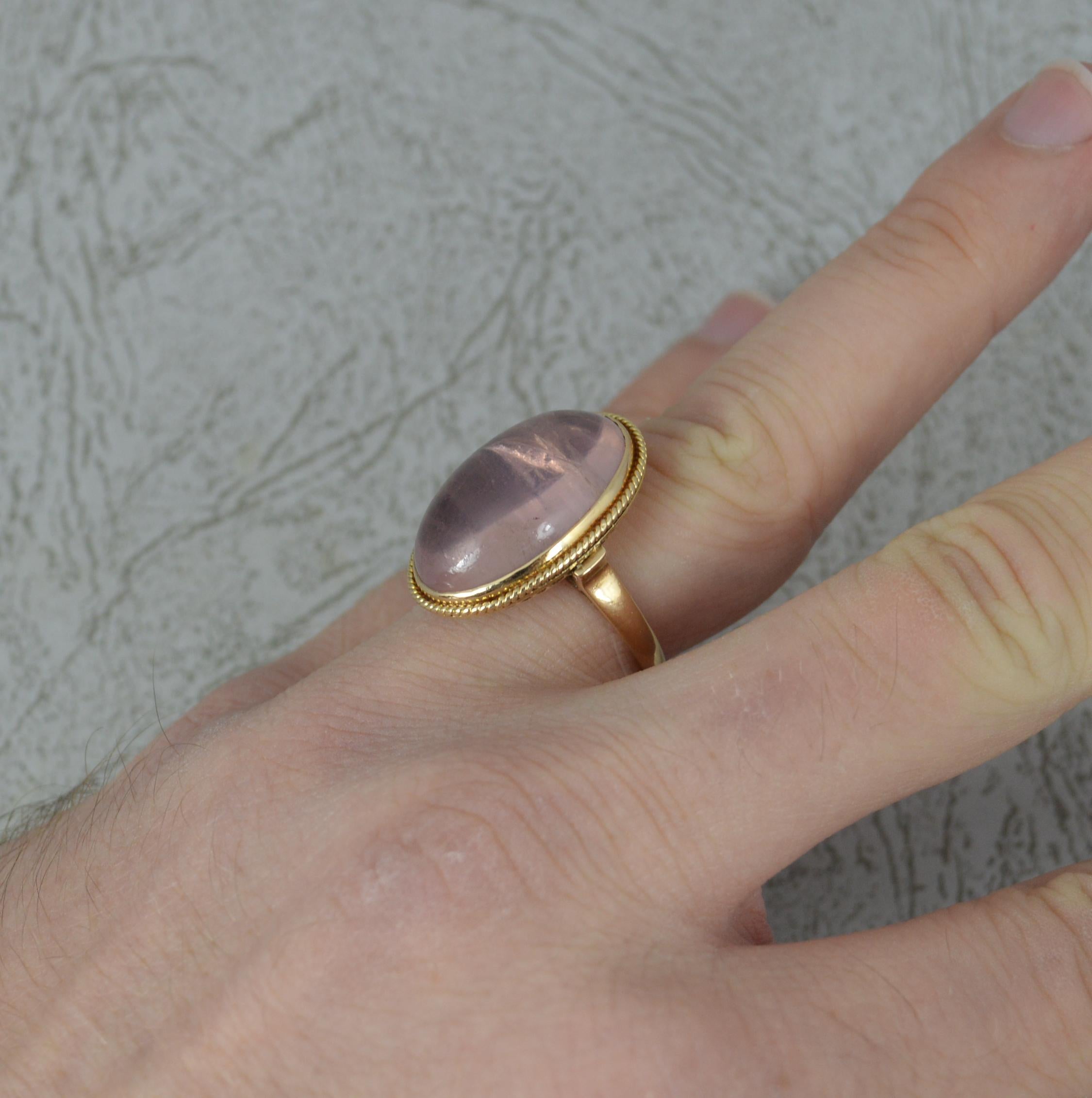 large rose quartz ring