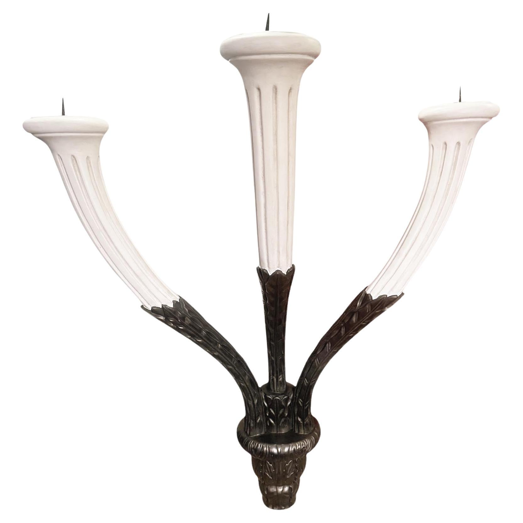 Large Rose Tarlow 3 Arm Candle Sconce For Sale