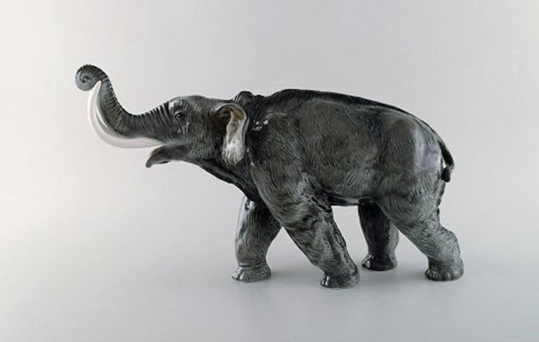Art Deco Large Rosenthal Mammoth / Elephant in Hand Painted Porcelain, 1930s For Sale