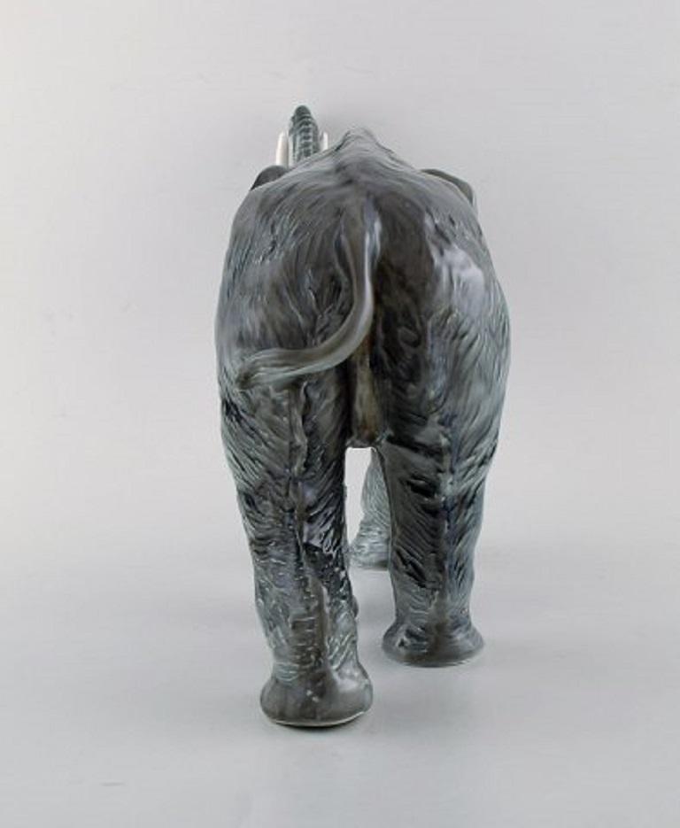 German Large Rosenthal Mammoth / Elephant in Hand Painted Porcelain, 1930s For Sale