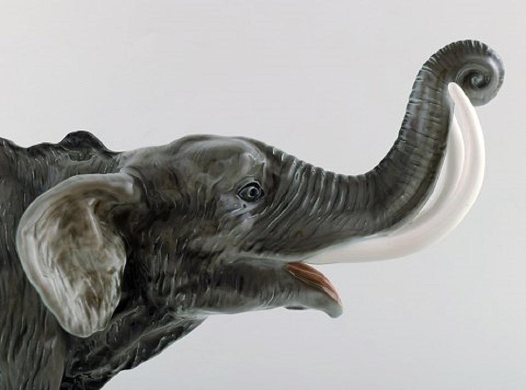 German Large Rosenthal Mammoth / Elephant in Hand Painted Porcelain, 1930s