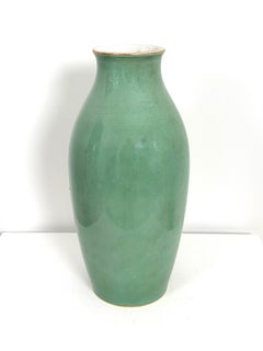 Large Rosenthal Selb porcelain vase Celadon crackle glaze in jade green 1930s