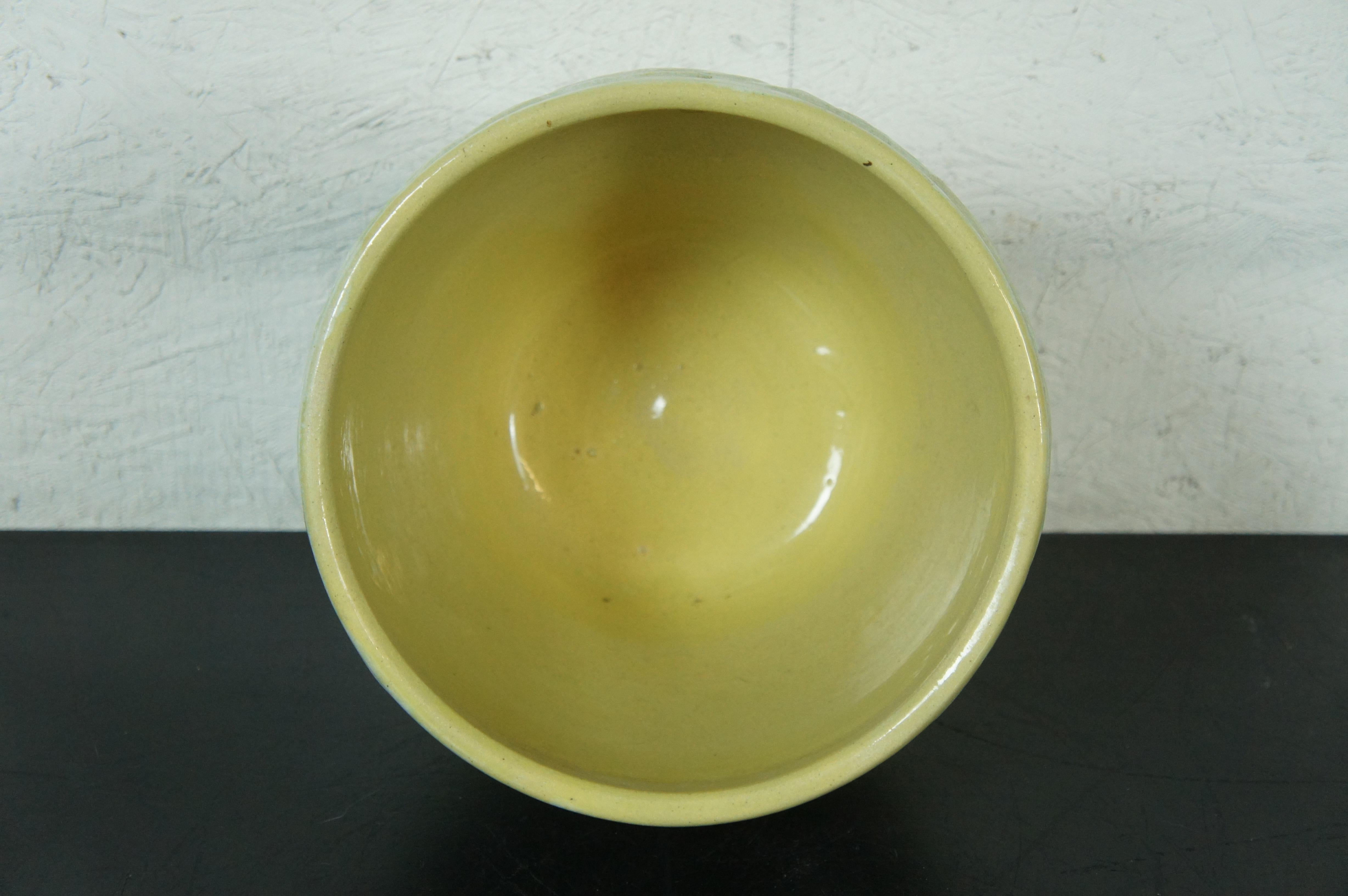 Large Roseville Ransbottom 1420 Yellow Green Majolica Planter Jardiniere Pot 10