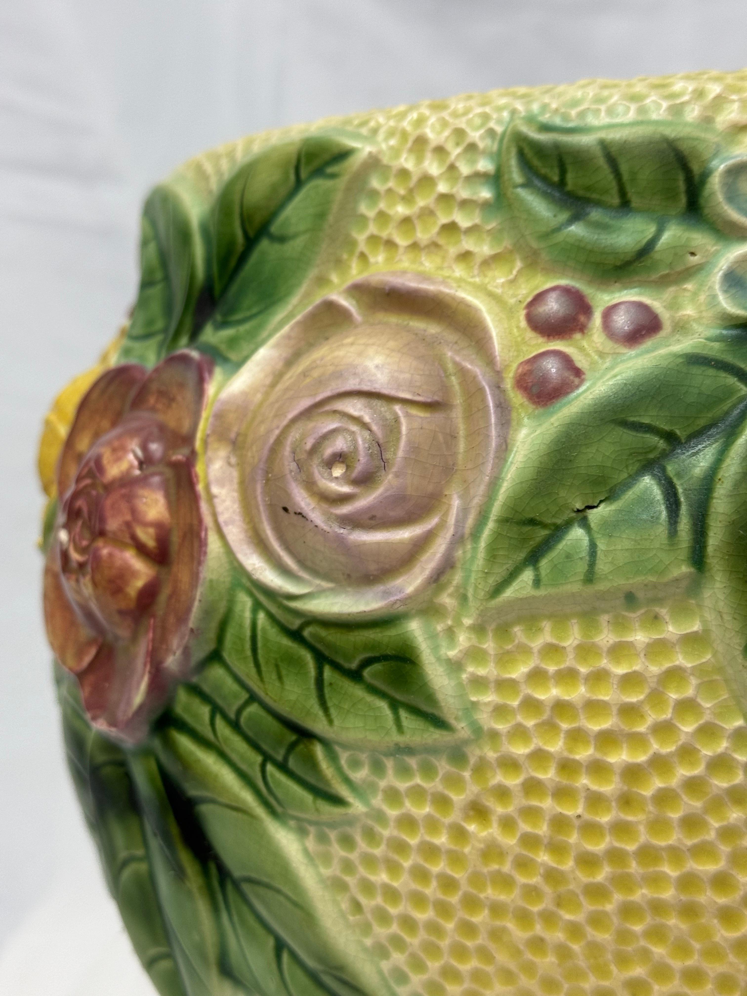 Jardiniere grande in ceramica floreale Roseville Rozane in vendita 5