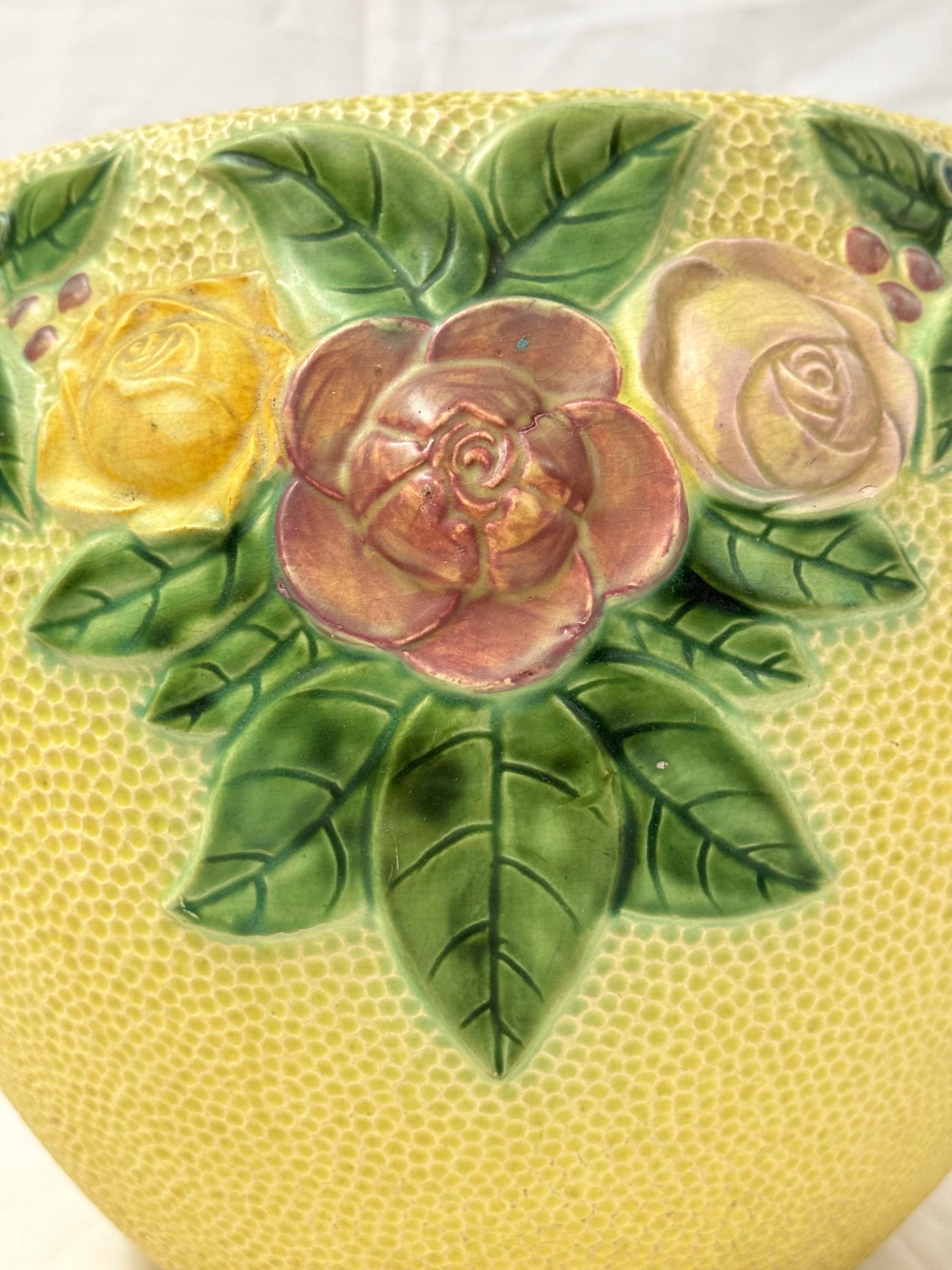 Large Roseville Rozane Floral Ceramic Jardiniere For Sale 3