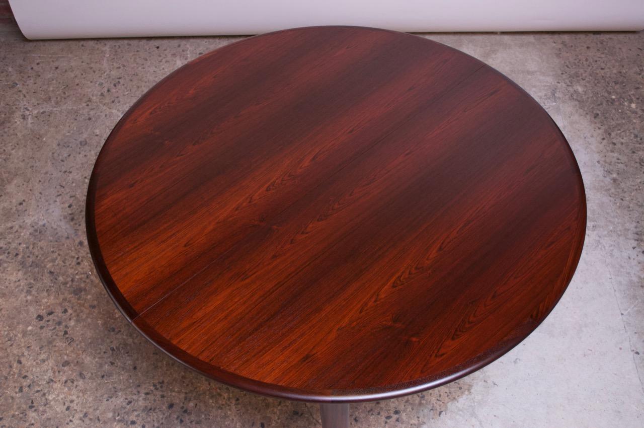 Large Rosewood and Brass Extension Dining Table by Henning Kjærnulf for Sorø 6