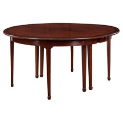 Large Rosewood Banded Mahogany Dining Table