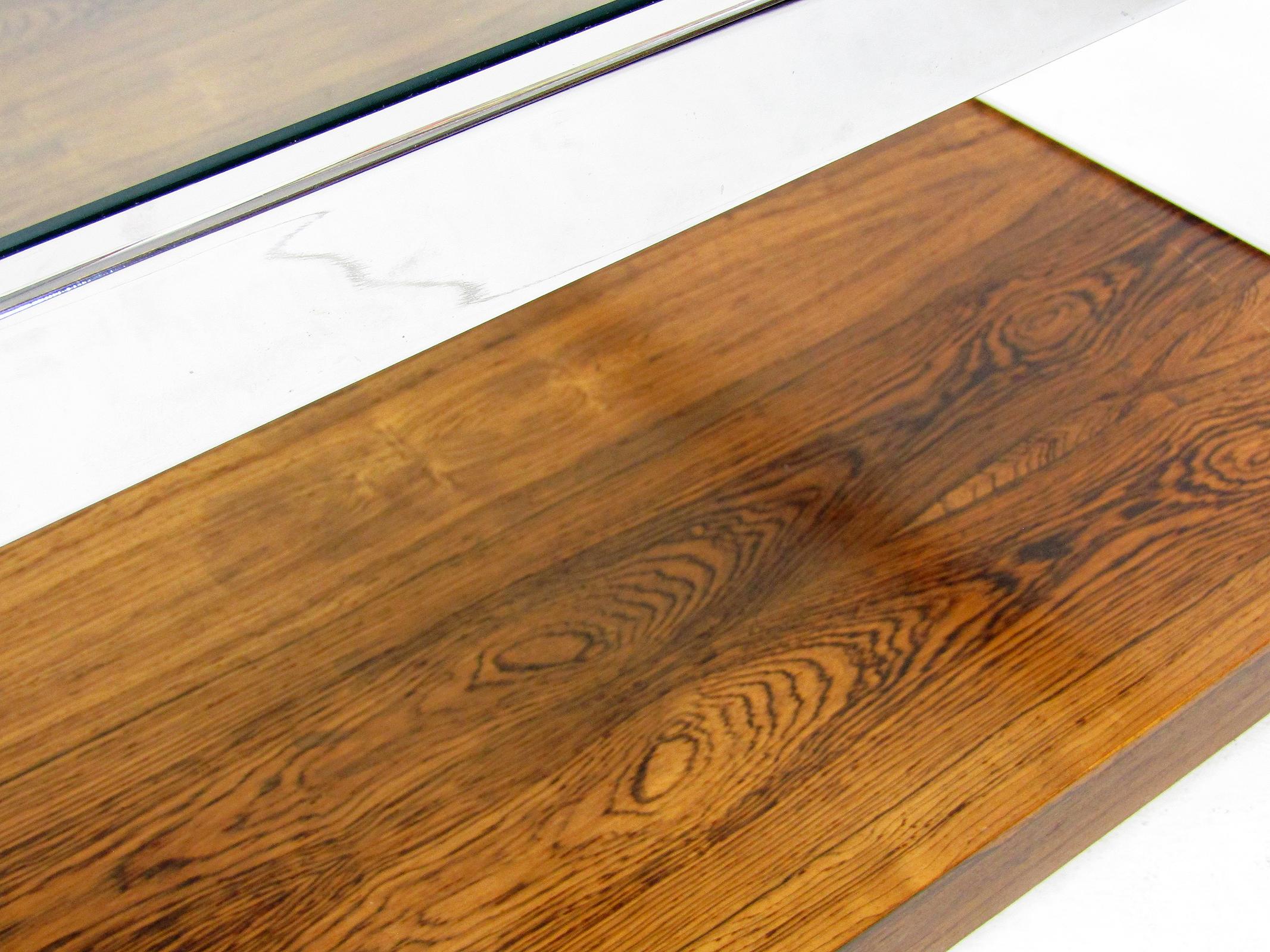 20th Century Large Rosewood & Chrome Coffee Table by Richard Young for Merrow Associates