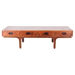 Large Rosewood Coffee Table with 4 Drawers by Gianfranco Frattini