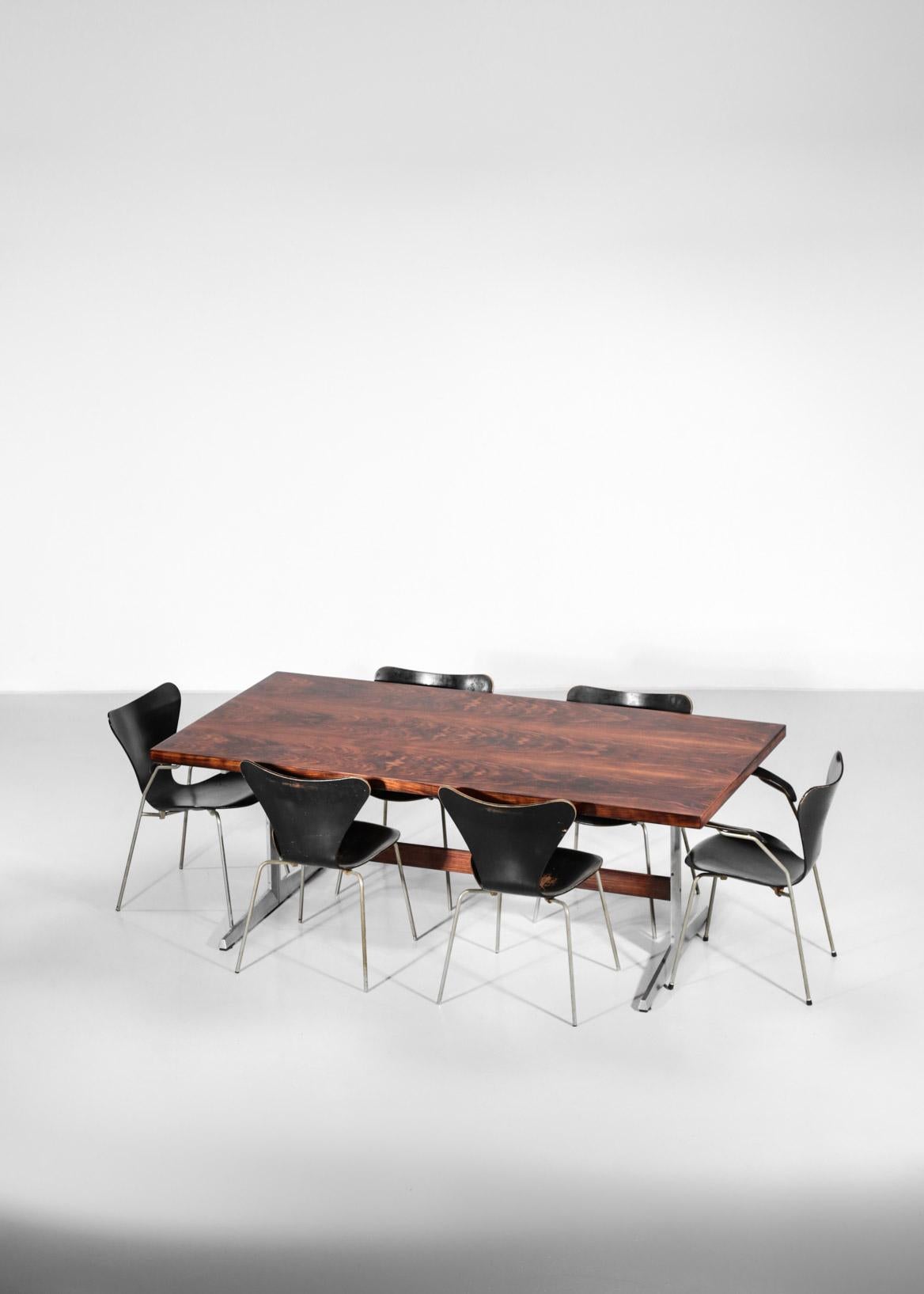 Large Rosewood Dining Table in Style to Arne Jacobsen 6
