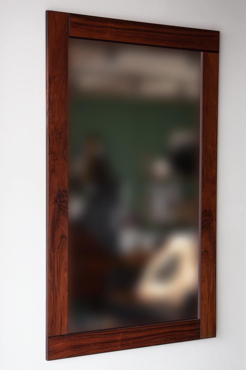Mid-Century Modern Large Rosewood Mirror, Mid 20th Century Danish  For Sale