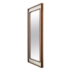 Large Rosewood Mirror with Aluminium Frame Produced by Fröseke in Sweden
