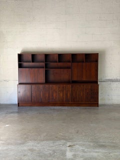 Large Rosewood Sideboard Wall Unit Credenza Vintage Mid-Century Modern 1960s