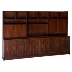 Large Rosewood Sideboard Wall Unit Credenza Vintage Mid-Century Modern 1960s
