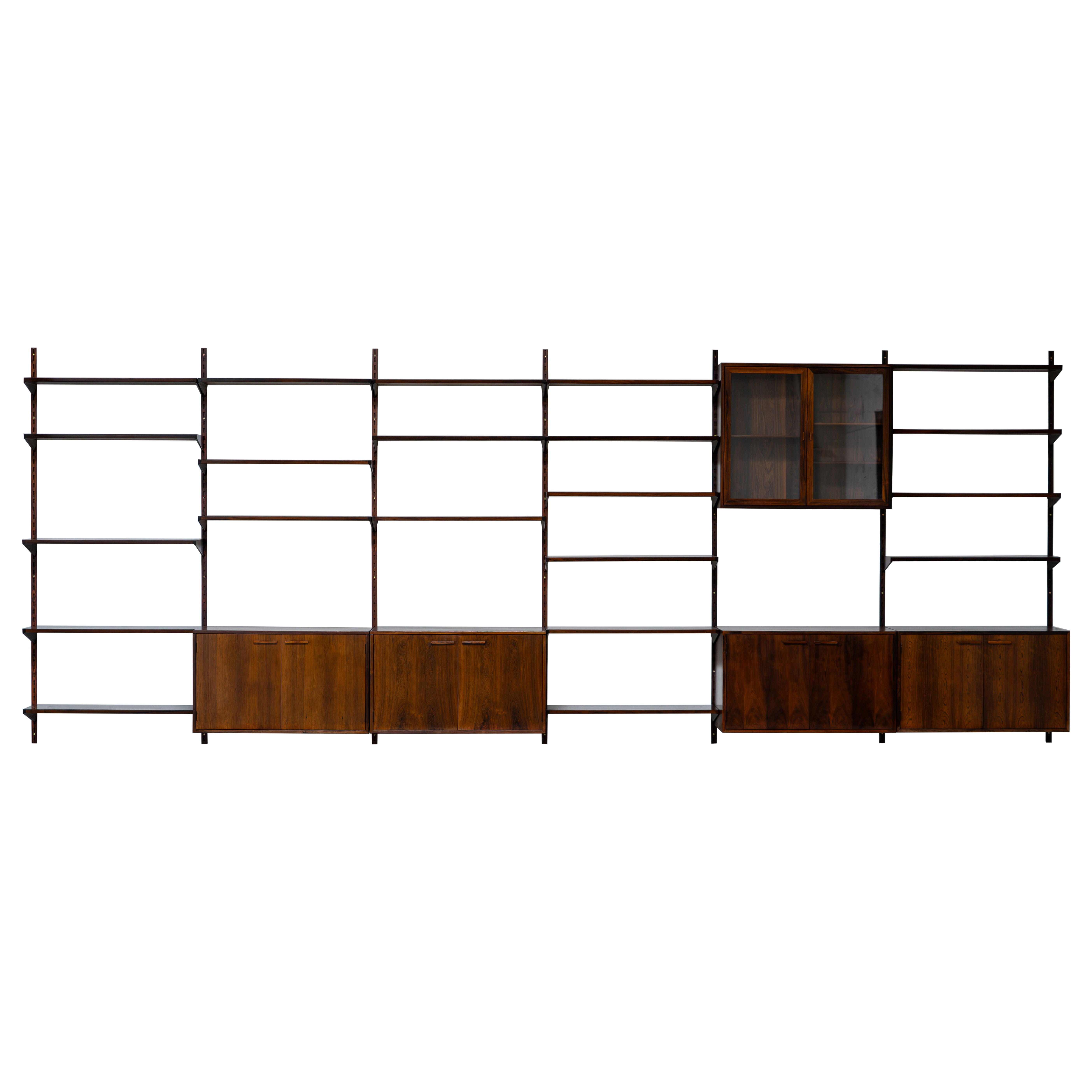 Large Rosewood Wall Unit by Kai Kristiansen for FM Møbler, Denmark 1960s 1 For Sale