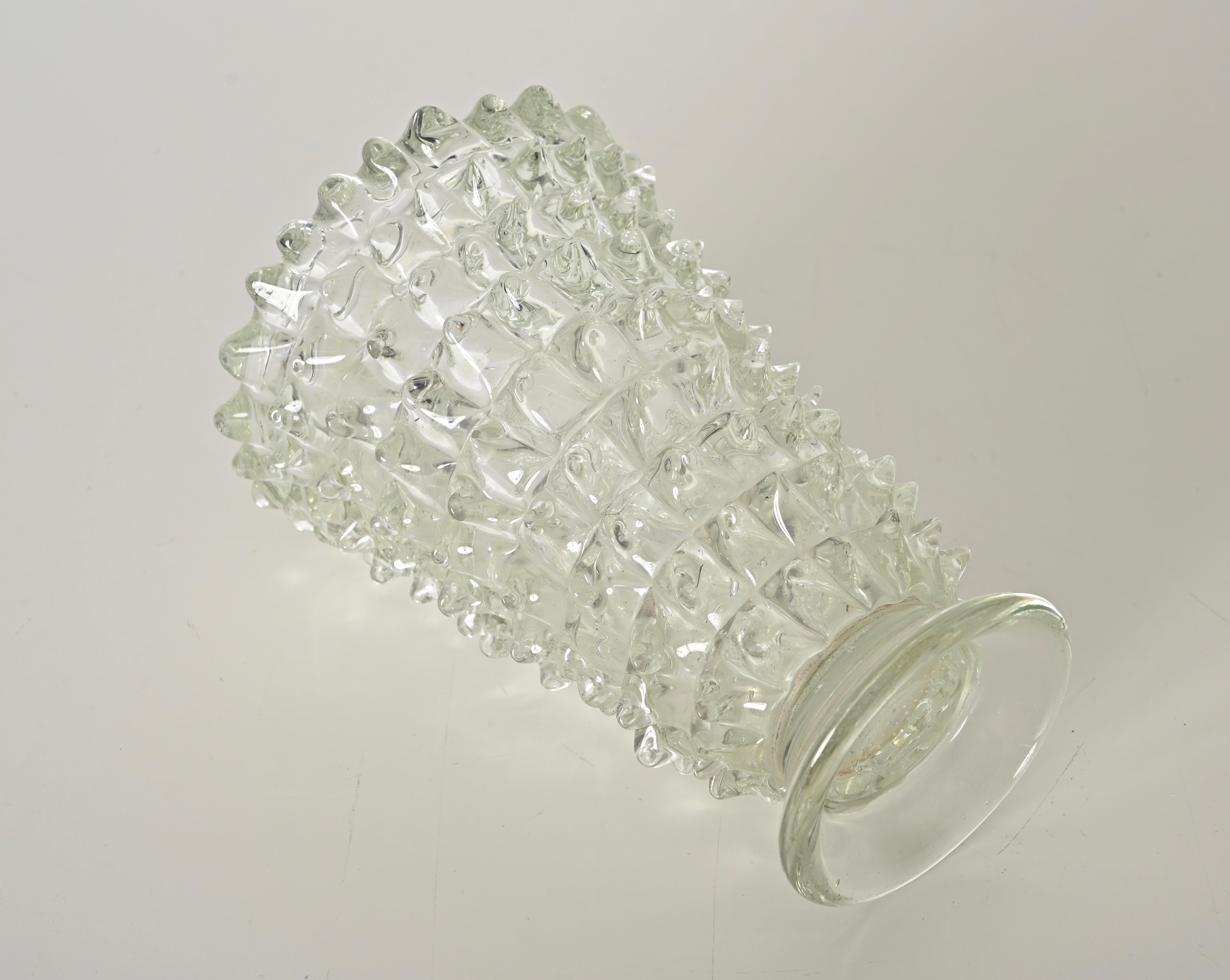 Large Rostrato Murano Blown Glass Vase by Ercole Barovier, Italy 1940s 3