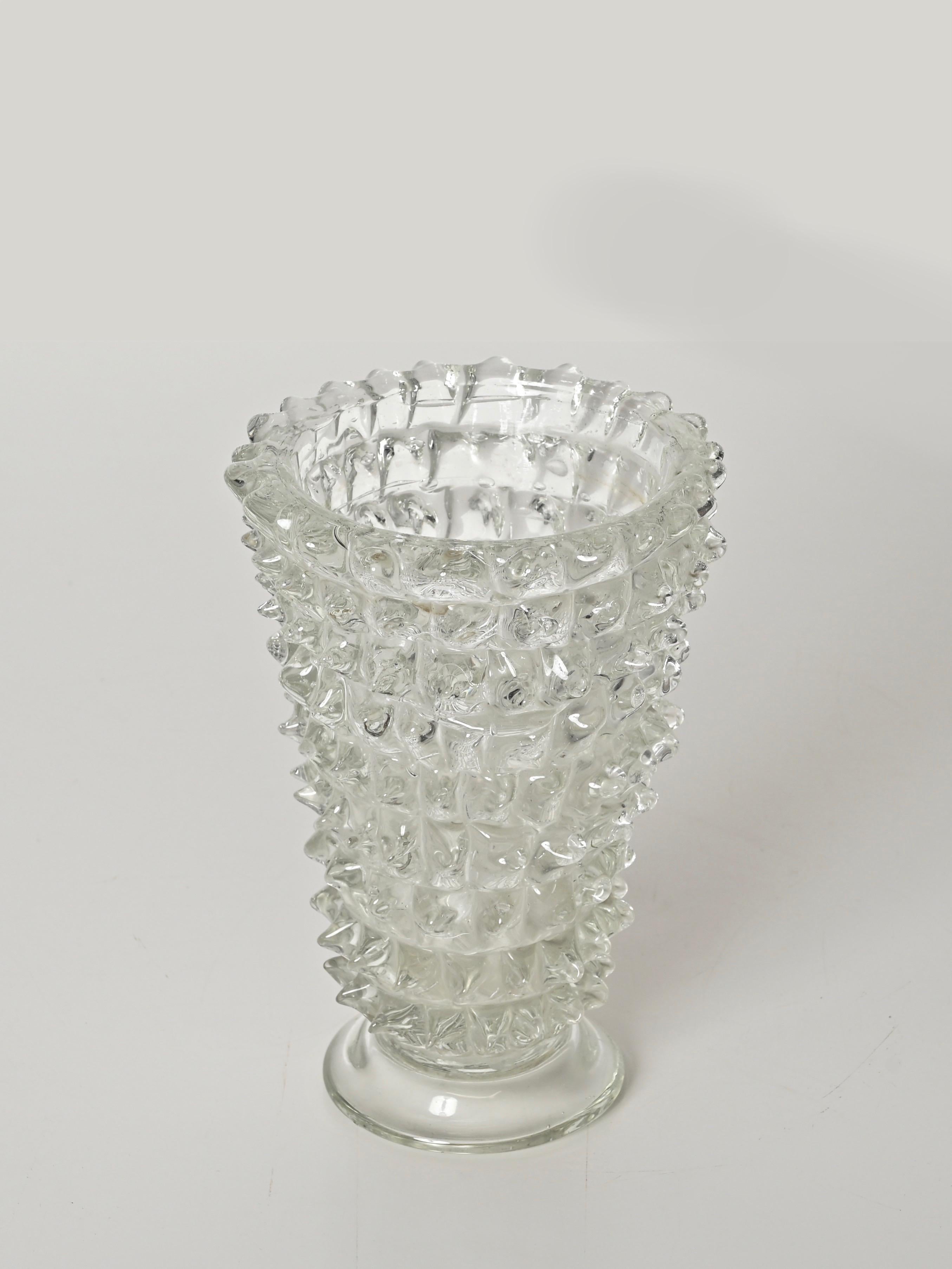 Large Rostrato Murano Blown Glass Vase by Ercole Barovier, Italy 1940s 4