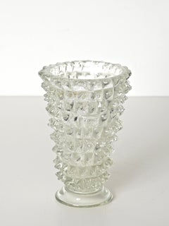 Large Rostrato Murano Blown Glass Vase by Ercole Barovier, Italy 1940s