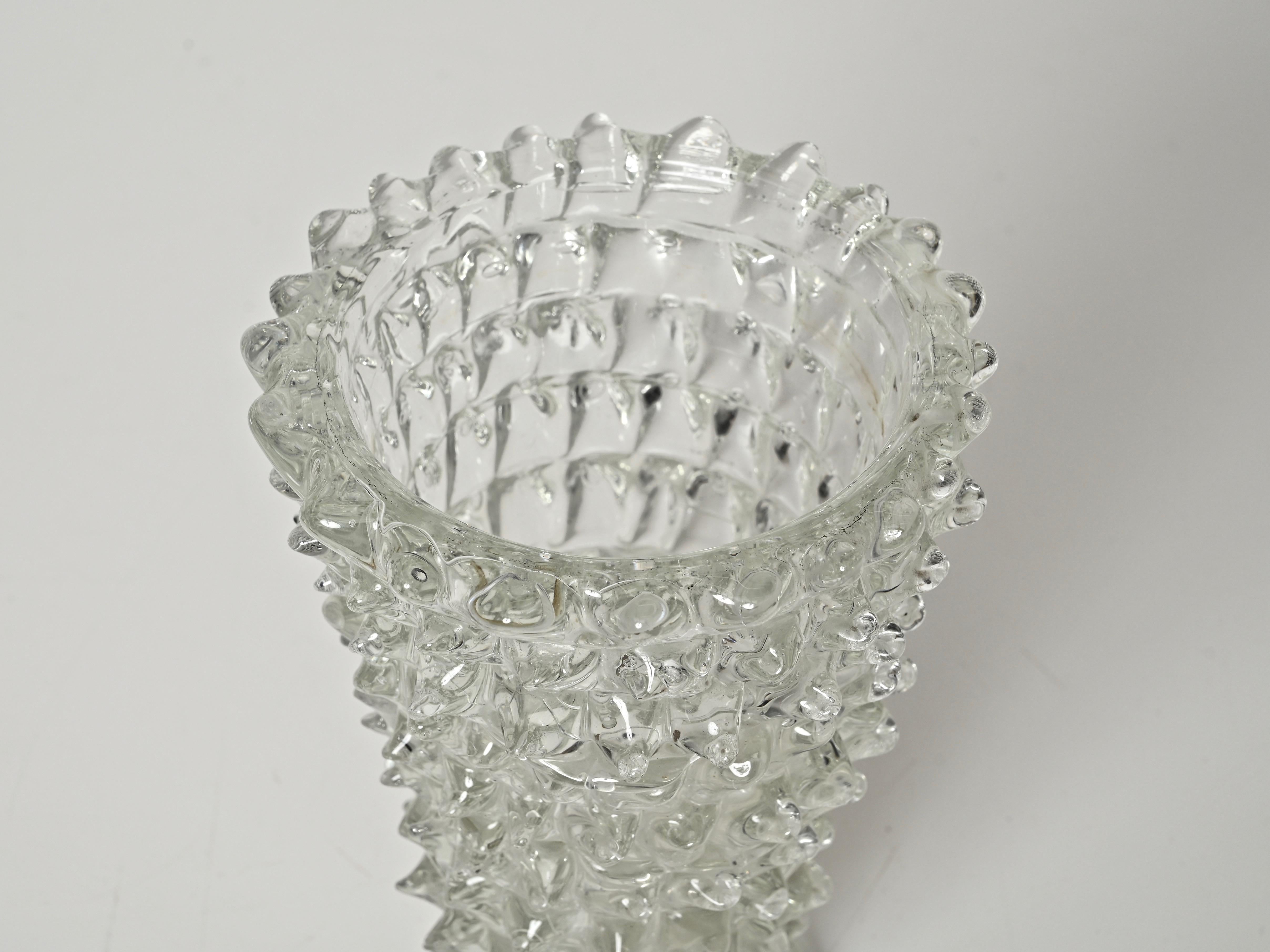 Mid-Century Modern Large Rostrato Murano Blown Glass Vase by Ercole Barovier, Italy 1940s