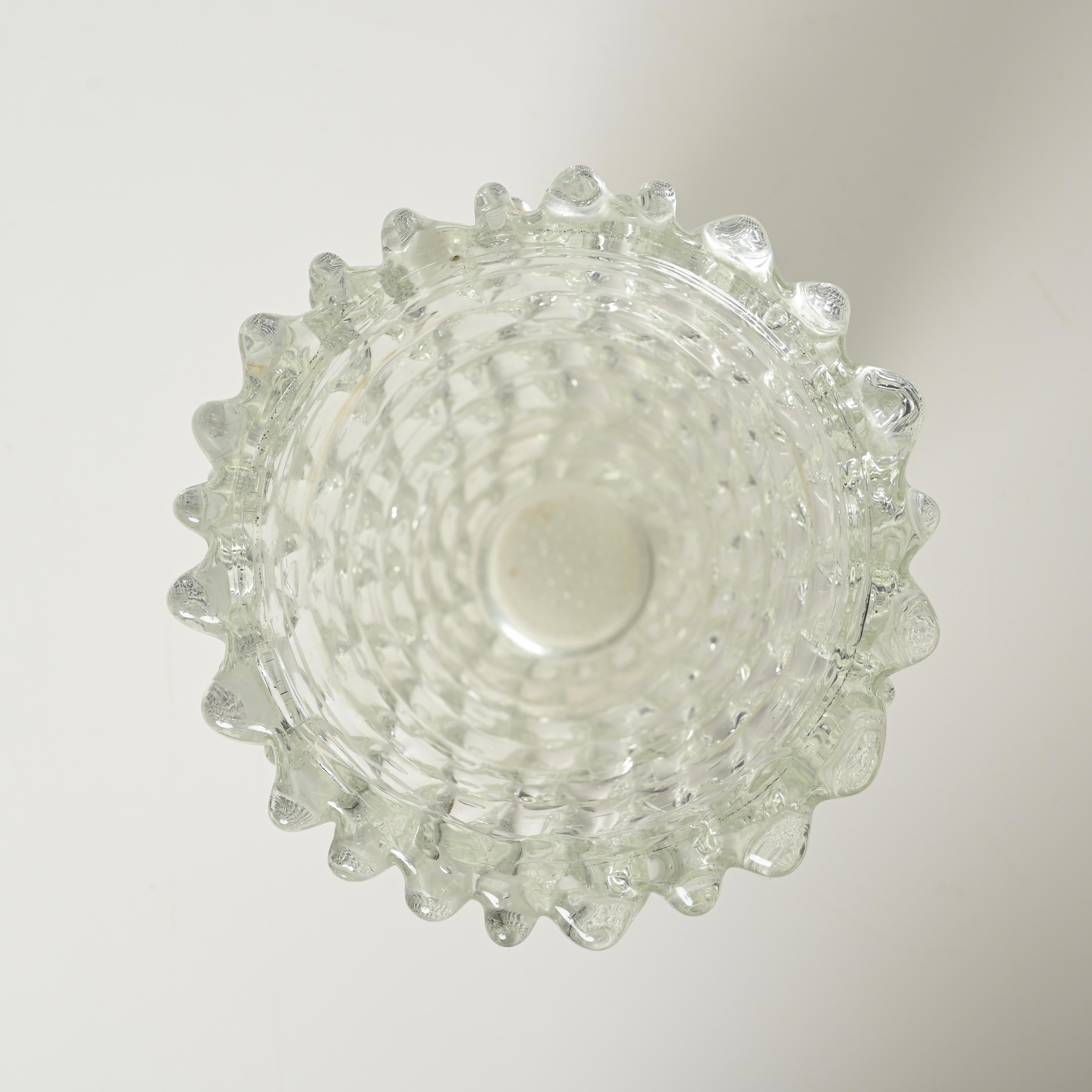 Hand-Crafted Large Rostrato Murano Blown Glass Vase by Ercole Barovier, Italy 1940s