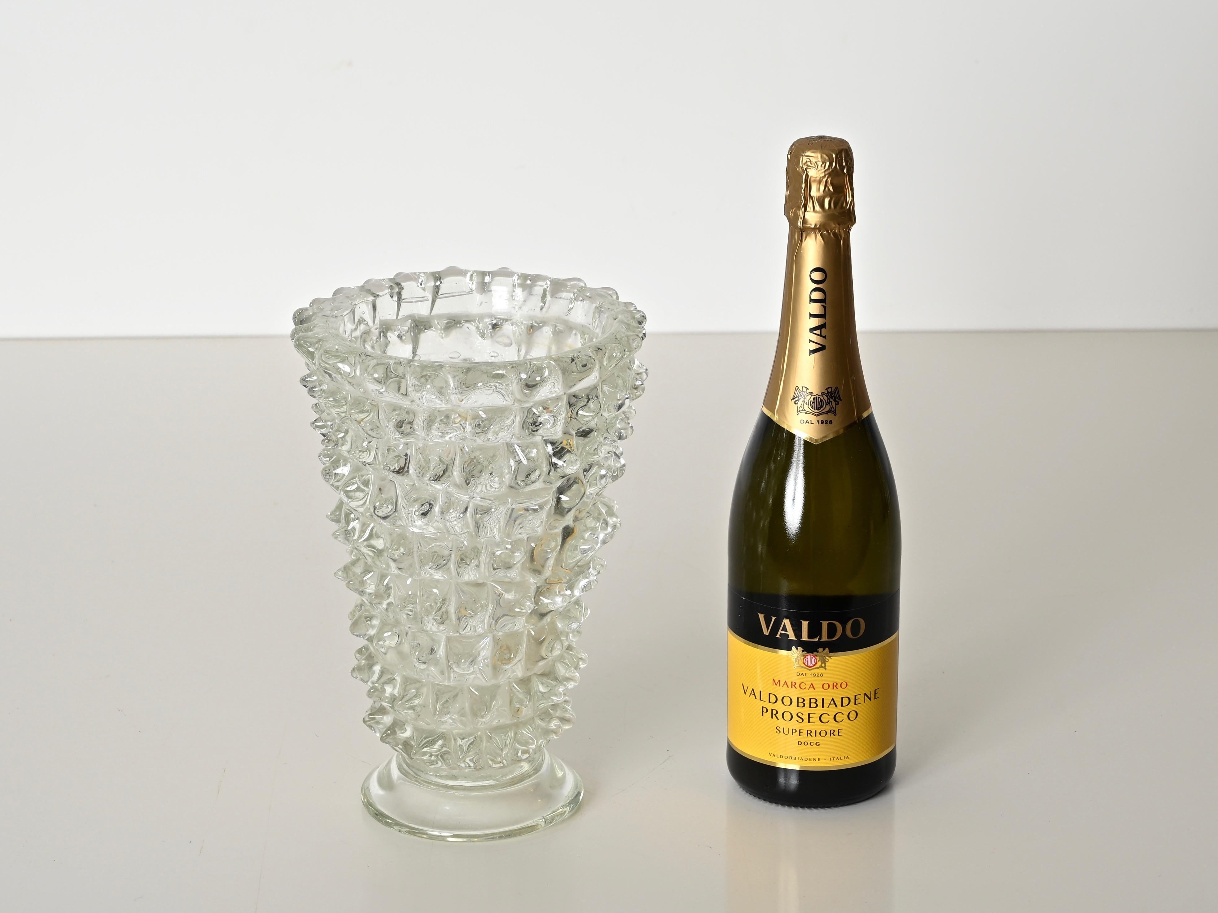 20th Century Large Rostrato Murano Blown Glass Vase by Ercole Barovier, Italy 1940s
