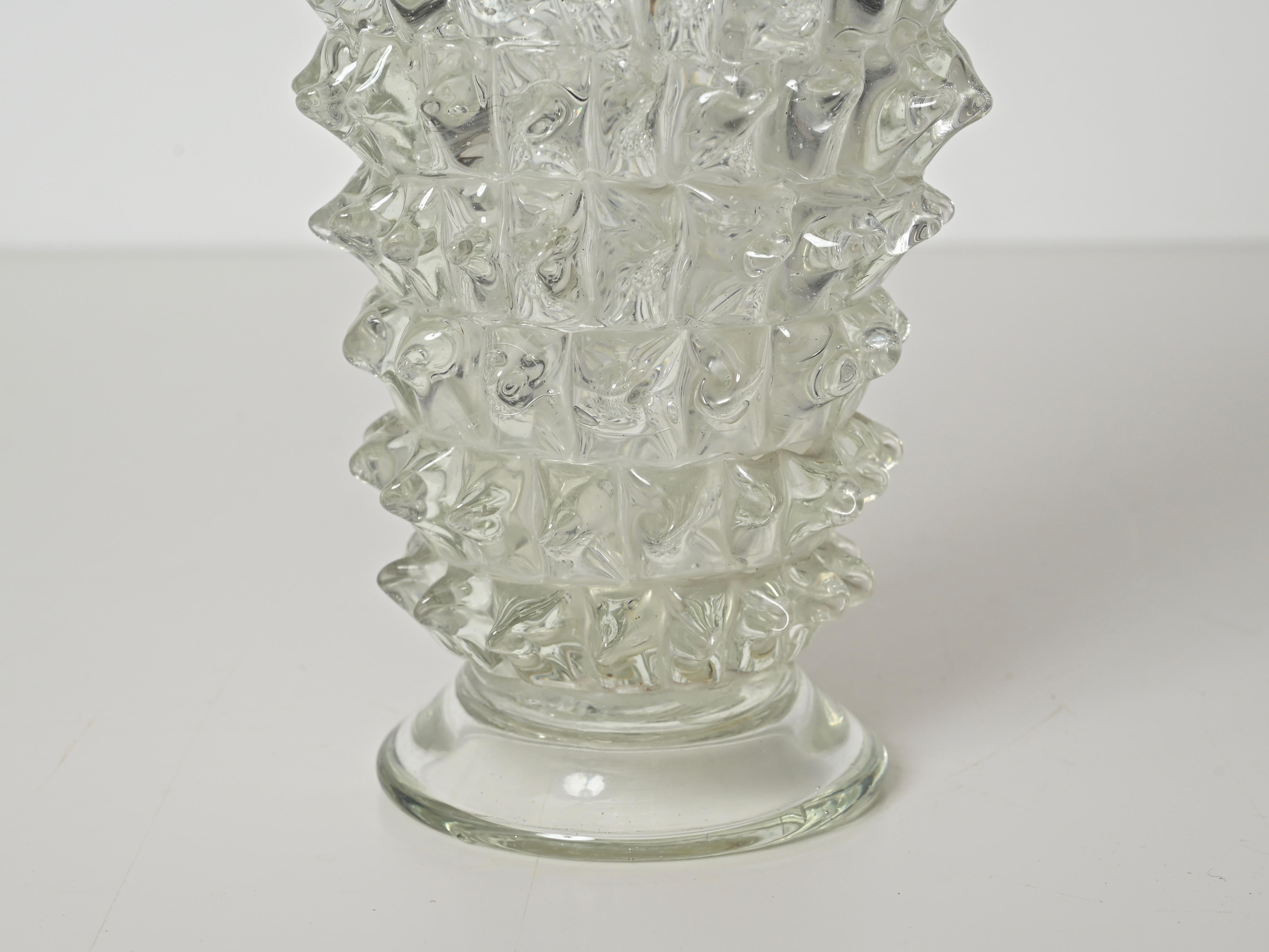 Large Rostrato Murano Blown Glass Vase by Ercole Barovier, Italy 1940s 1