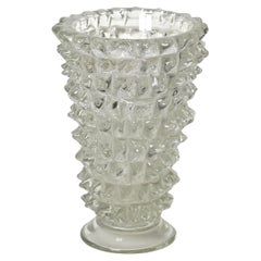 Large Rostrato Murano Blown Glass Vase by Ercole Barovier, Italy 1940s