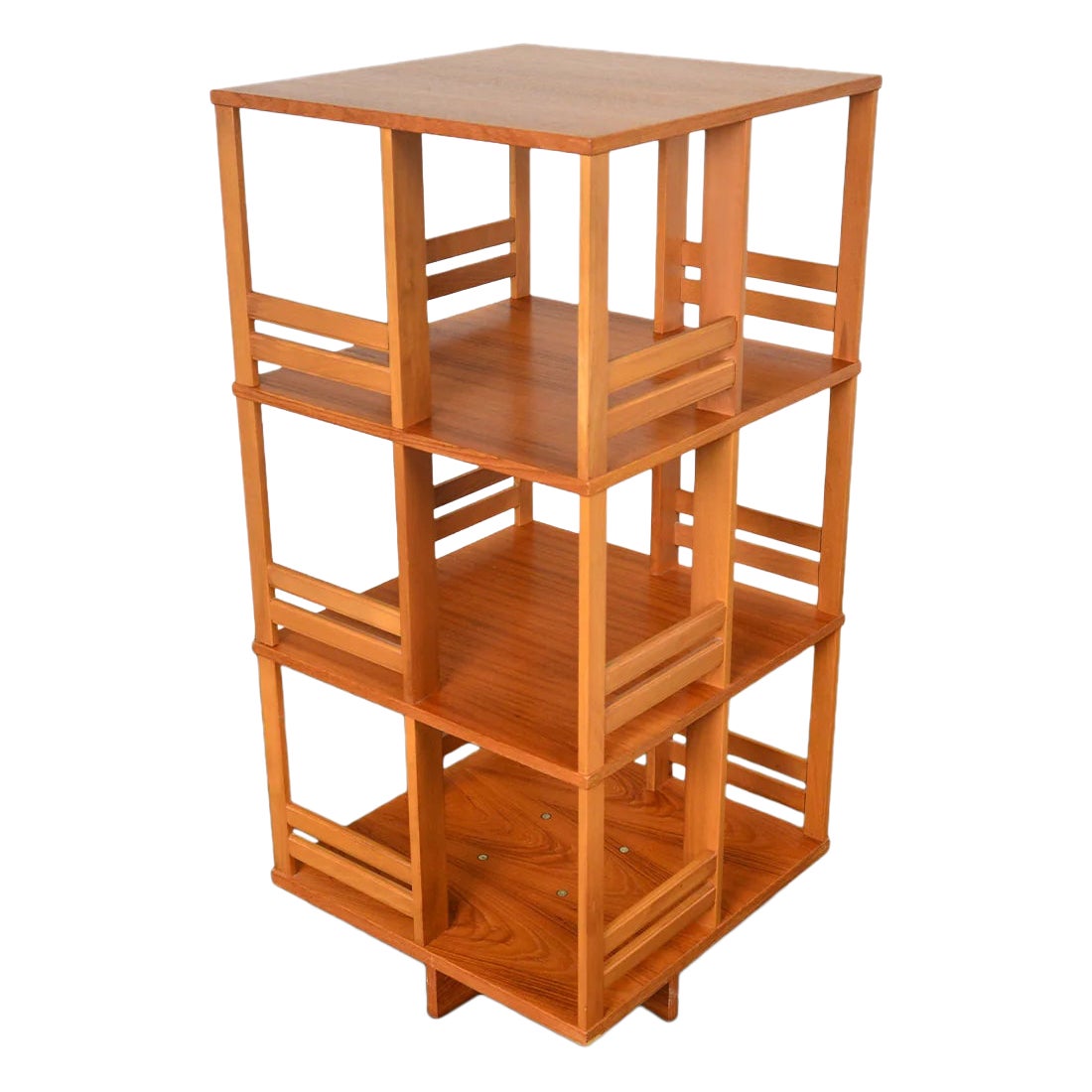 Large Rotating Bookcase / Record Storage in Teak