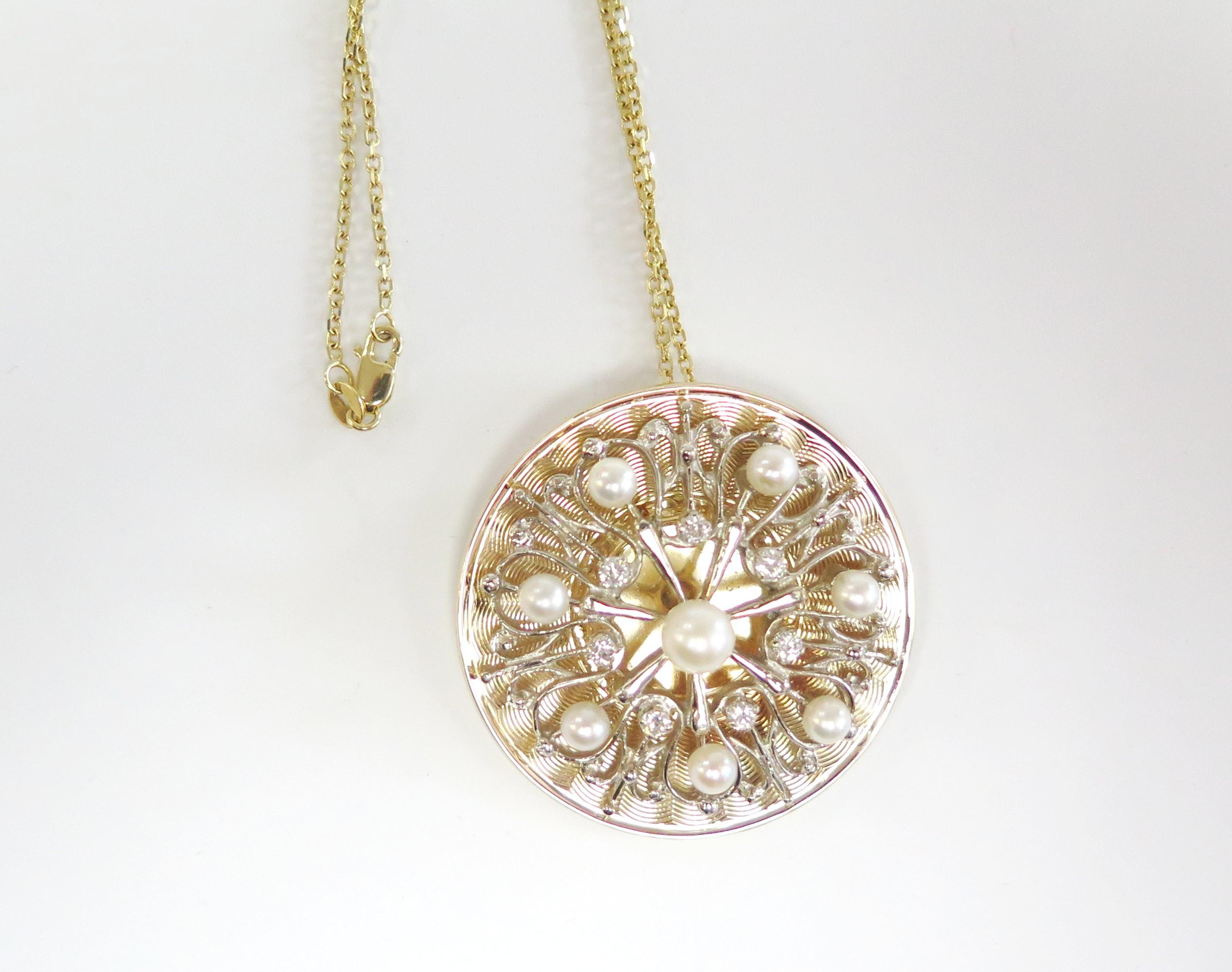 large round gold pendant