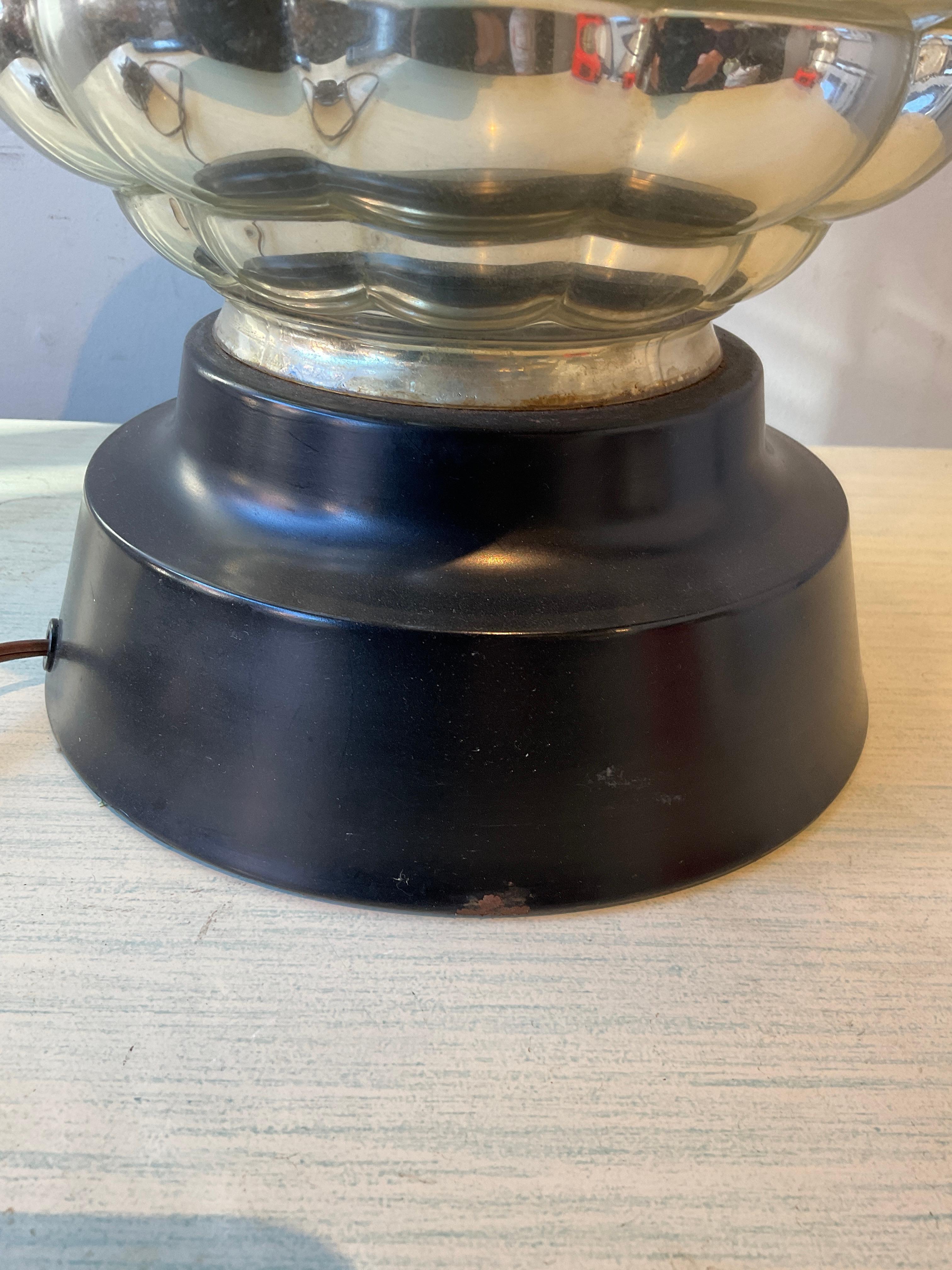 Large Round 1950s Mercury Glass Lamp For Sale 4