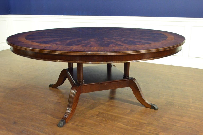 Large Round 6 Ft. Mahogany Regency Style Dining Table by Leighton Hall ...