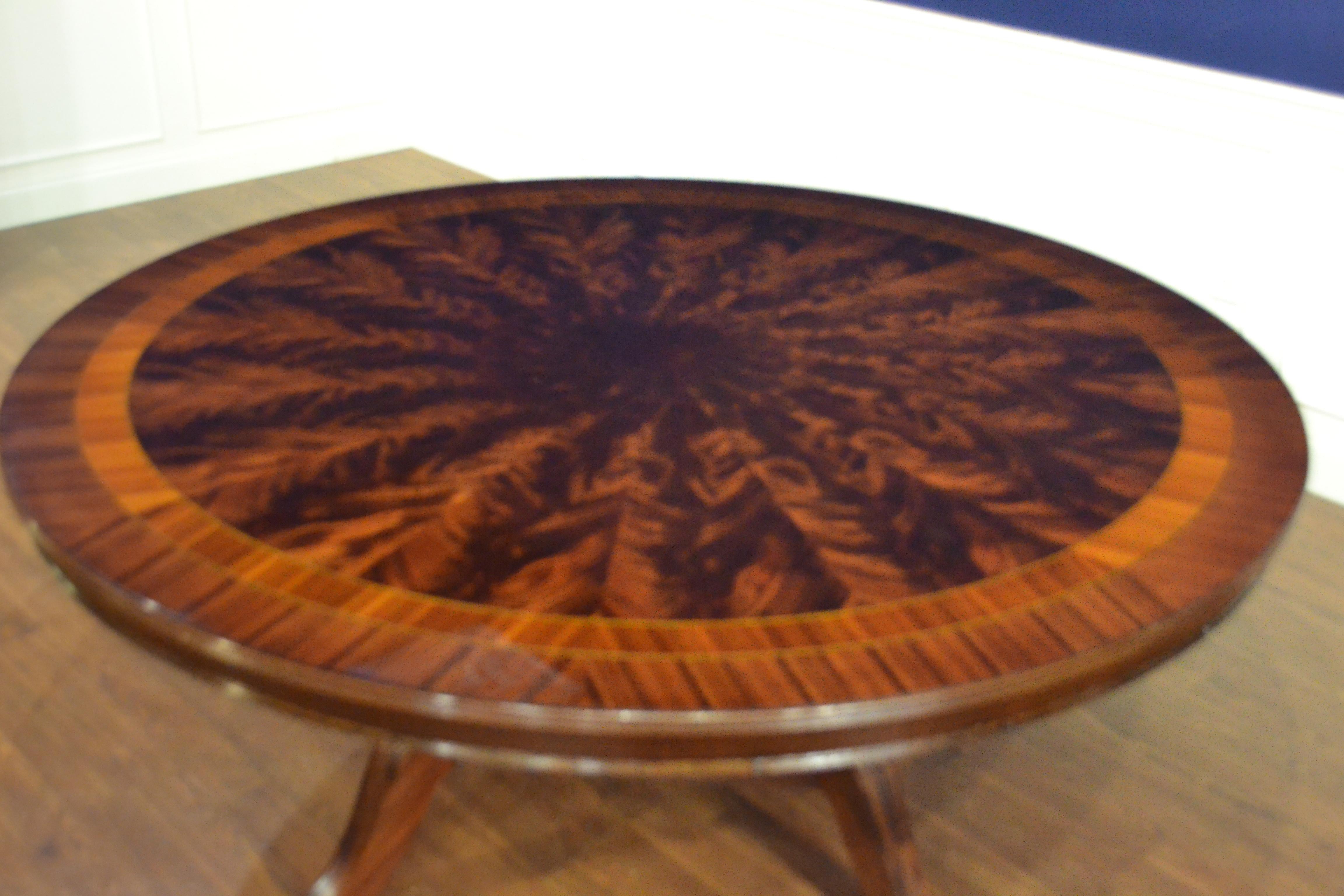 American Large Round 84 in. Mahogany Regency Style Dining Table by Leighton Hall