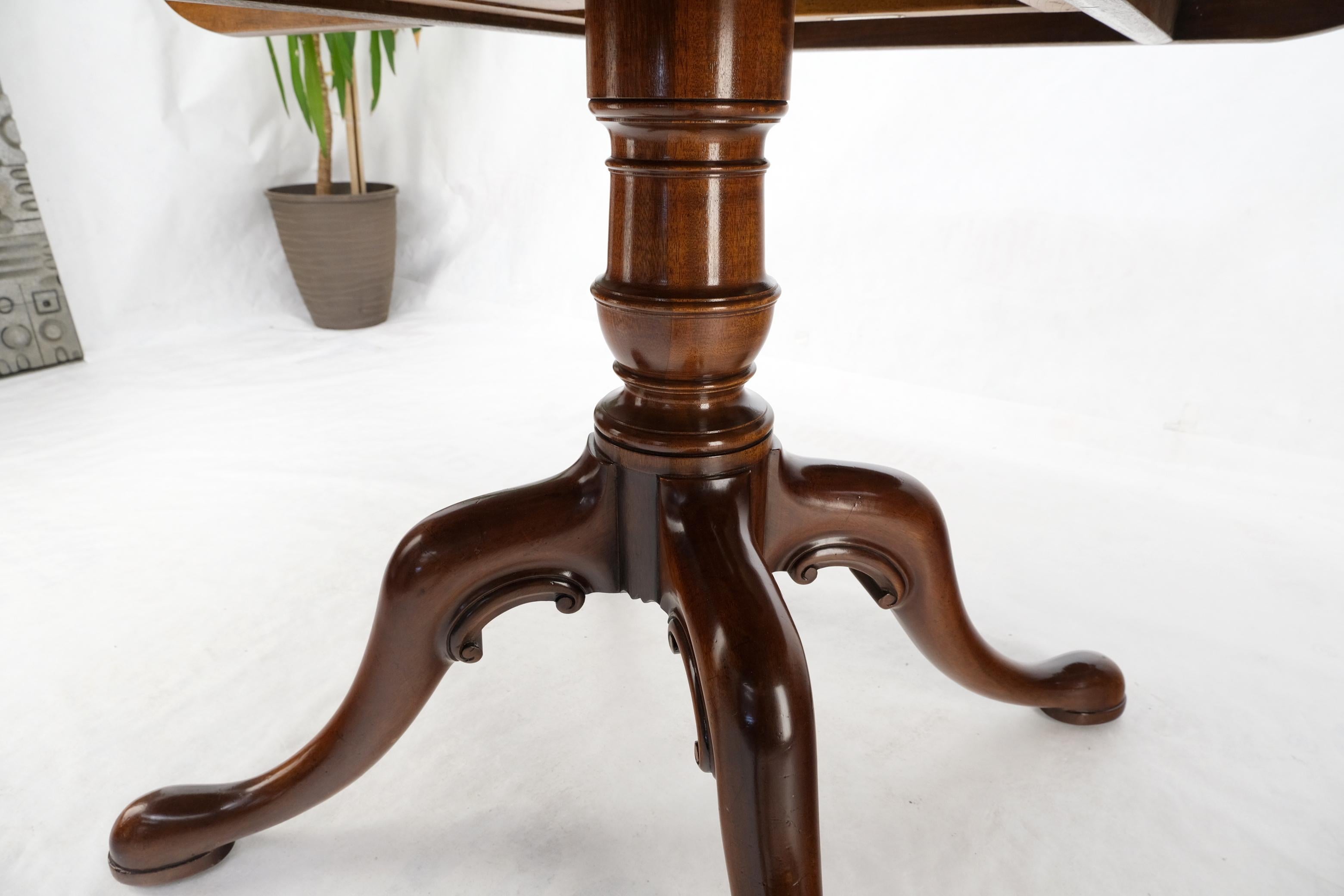 Large Round Solid Mahogany Dining Breakfast Table Removable Top 6