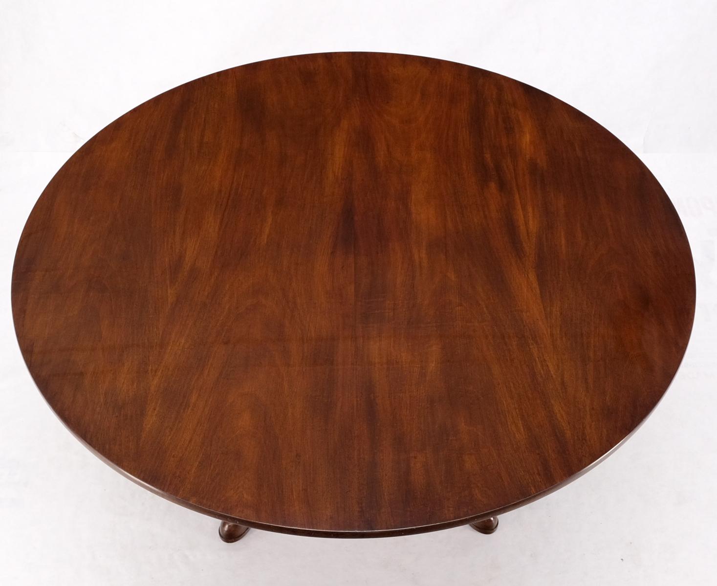 Queen Anne Large Round Solid Mahogany Dining Breakfast Table Removable Top