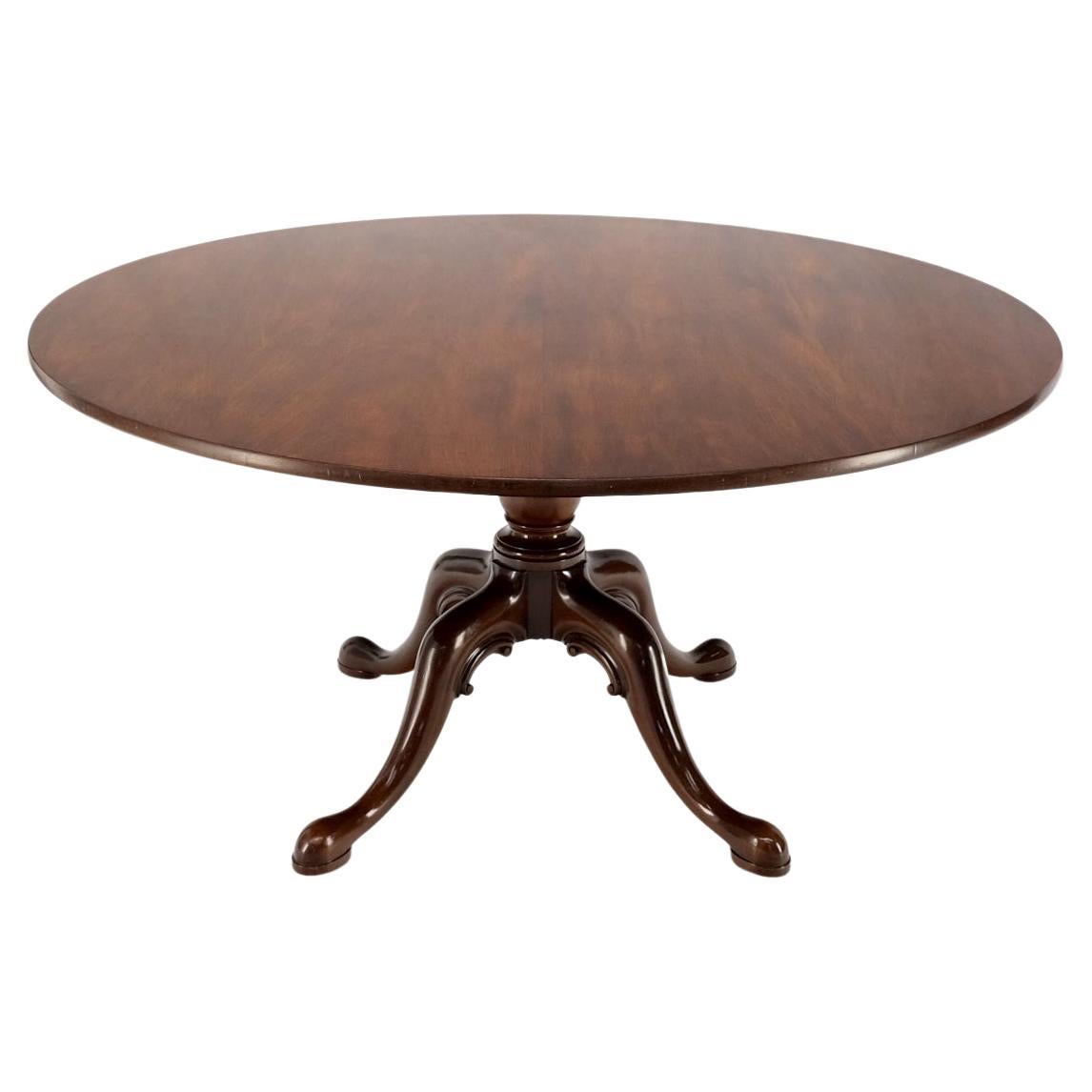 Large Round Solid Mahogany Dining Breakfast Table Removable Top
