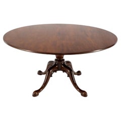Large Round Solid Mahogany Dining Breakfast Table Removable Top
