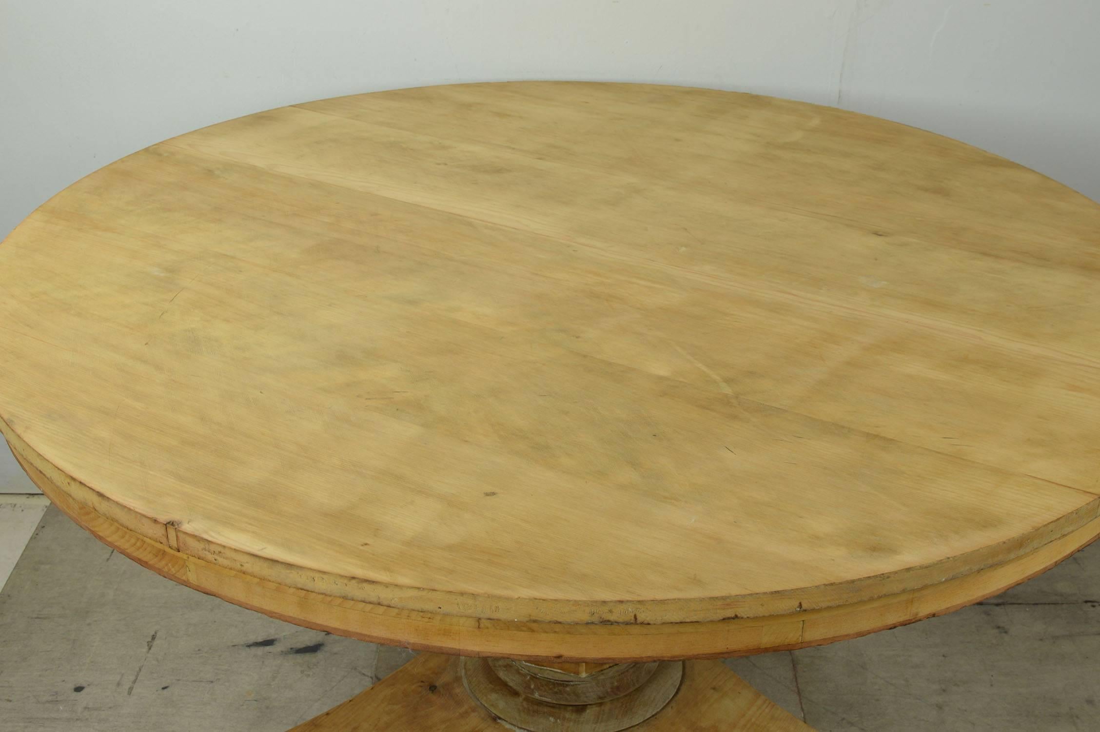 antique pine round dining table